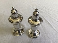 Pair of Silver Plate Open Salt Cellars with Matching Salt Spoons — listing 2