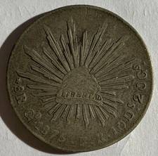 1875 Mexico 8 Reales Silver Coin (Cap and Rays) — listing 4