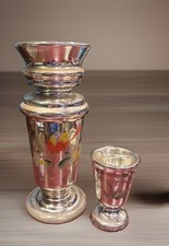 Mercury Glass Decorative Pedestal Compote Vase and Lidded Canister/Jar (2 pieces) — listing 2