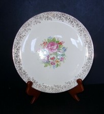 Vintage Porcelain Gold Filigree Dinnerware Serving Set (Covered Vegetable Tureens, Platter, Bowls, Gravy Boat, Creamer)
