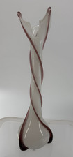 White Cased Glass Bottle Vase with Black Rim — listing 5