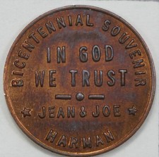 1976 United States Bicentennial Copper Souvenir Token / Medal - Green Dragon Tavern — listing 4