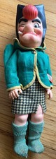 Vintage Painted Bisque/Composition Black Mammy Character Doll in Floral Dress and Apron — listing 6
