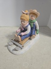 Home Interiors Denim Days Boys Playing Baseball Porcelain Figurines, Pair — listing 2