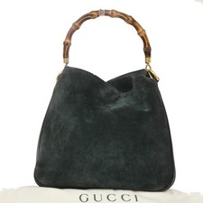 Vintage Gucci Bamboo Handle Black Leather Handbag with Dome Top Yes, serial number present — listing 3