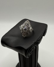 Art Deco Filigree Ring with Old European Cut Diamonds and Sapphire Accents — listing 3