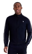 U.S. Polo Assn. Men's White Full-Zip Track Jacket with American Flag Patch — listing 5