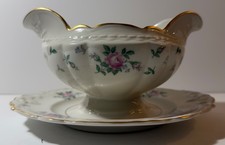 Princess China Tru-Tone Sweet Briar Gravy Boat with Attached Underplate 8in — listing 3