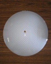Vintage Frosted Glass Ceiling Light Fixture Shade with Center Hole and Embossed Floral Border — listing 4
