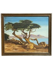 Mid-Century Pastoral Landscape Oil Painting Signed Julel, Framed — listing 4