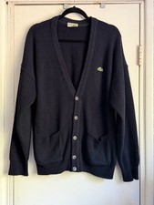 Vintage Chemise Lacoste V-Neck Cardigan Sweater in Green, Size 4 — listing 6