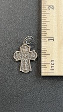 Religious Figurine of Bearded Saint Releasing a Dove, Signed 'Luigino' — listing 6