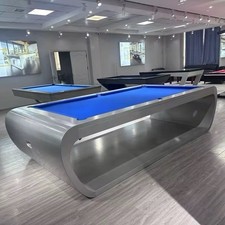Modern 7ft Slate Pool Table with Burgundy Felt and Black Frame — listing 3