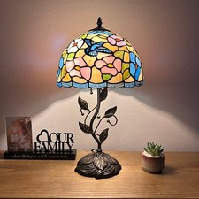 Tiffany-Style Leaded Stained Glass Rose/Peony Bowl Ceiling Light Fixture (Flush Mount) — listing 6