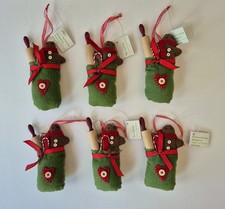 Felt Gingerbread House Christmas Ornament with Gingham Door and Red Gem Accents — listing 5
