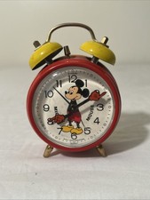 Disney Mickey Mouse Red Twin-Bell Analog Alarm Clock
