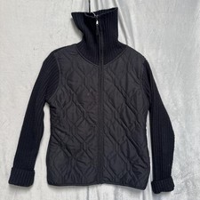 Effeci Woman Cream Quilted Zip-Up Jacket with Faux Fur Collar and Knit Sleeves, Size 2X — listing 4