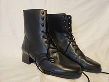 Black Leather Pointed-Toe Ankle Boots with Croc-Embossed Shaft and Stiletto Heel — listing 4