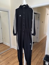 Adidas Originals Black Nylon Track Suit Jumpsuit Coverall — listing 5