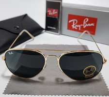 Ray-Ban RB3025 Aviator Large Metal Sunglasses, Gold Frame 55mm — listing 3