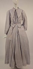 1890s Antique Victorian Brown Calico Bodice with Black Lace Collar, Leg-o-Mutton Sleeves, Boned Interior — listing 4