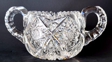 Cut Crystal Sugar Bowl Replacement Lid with Diamond & Fan Pattern No mark visible — listing 5