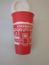 Starbucks Holiday Reusable Hot Cup 16oz with White Lid, Fair Isle Christmas Sweater Design