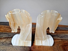 Vintage Carved Onyx Stone Bookends, Pair — listing 6
