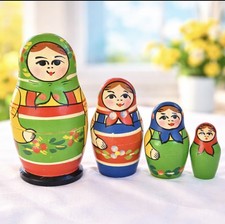 Russian Hand-Painted Wooden Matryoshka Nesting Doll with Poppy Floral Motif — listing 6