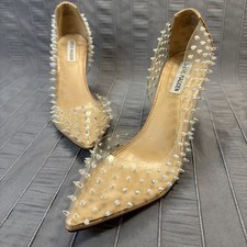 Steve Madden Nude Silver Spike-Stud Pointed-Toe Stiletto Pumps — listing 6