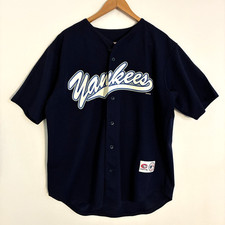 Y2K Blue Full-Zip Baseball-Style Jersey Jacket with Embroidered Sport Patches A recognizable brand name — listing 4
