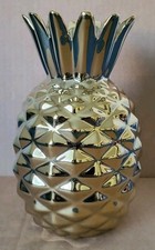Vintage Ceramic Pineapple-Form Bud Vase with Pastel Rainbow Glaze and Gold Trim — listing 3