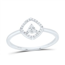 Silver-Tone Halo Cluster Ring with Clear Round Center Stone — listing 2