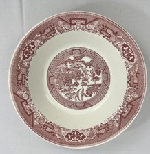 Red/Pink Willow Pattern Transferware Bowl — listing 6