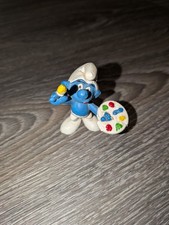 Vintage Artist Smurf PVC Figurine with Paint Palette and Brush — listing 2