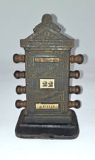 Antique Cast Iron Perpetual Calendar Clock Front / Days-of-the-Week Movement Plate with Mercury and Athena Figures — listing 5