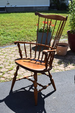 Vintage Colonial-Style Solid Maple Fiddleback Side Chair — listing 3