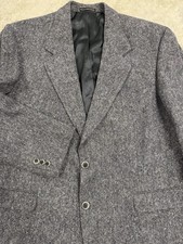 Vintage Herringbone Tweed Wool Blazer with Flap Pockets