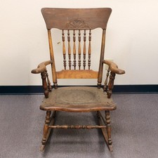 Antique Wooden Rocker Blotter (Ink Blotter) with Turned Handle — listing 2