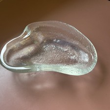 Heavy Clear Art Glass Vase with Freeform Ribbed/Petal Design — listing 4