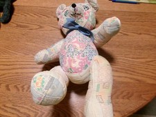 Handmade Plush Teddy Bear in Tan Trench Coat with Paisley Neck Scarf — listing 5