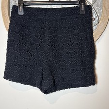 Express Burgundy Crochet Lace Trim Pull-On Shorts — listing 5