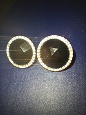 Vintage Gold-Tone Multi-Color Rhinestone Statement Clip Earrings — listing 5