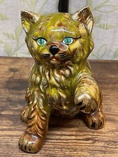 Pair of Mid-Century Ceramic Stylized Cat Figurines with Bow Ties — listing 2