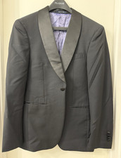 Black Double-Breasted Shawl Collar Tuxedo Dinner Jacket with Satin Lapels — listing 3