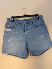 Levi's 501 Button-Fly Cutoff Denim Shorts, Light Wash, Distressed Frayed Hem