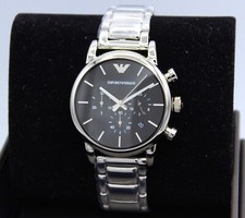 Emporio Armani Luigi Chronograph Watch, Olive/Gunmetal Mesh Bracelet, listing 2