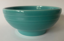 Vintage Fiesta Turquoise Footed Bowl with Decorative Scroll Handles — listing 4