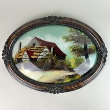 Vintage Painted Multi-Pane Barn Window with Rustic Autumn Farm Scenes — listing 6