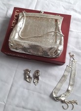Glomesh Vintage White Enamel Mesh Evening Shoulder Bag with Gold Clasp — listing 6